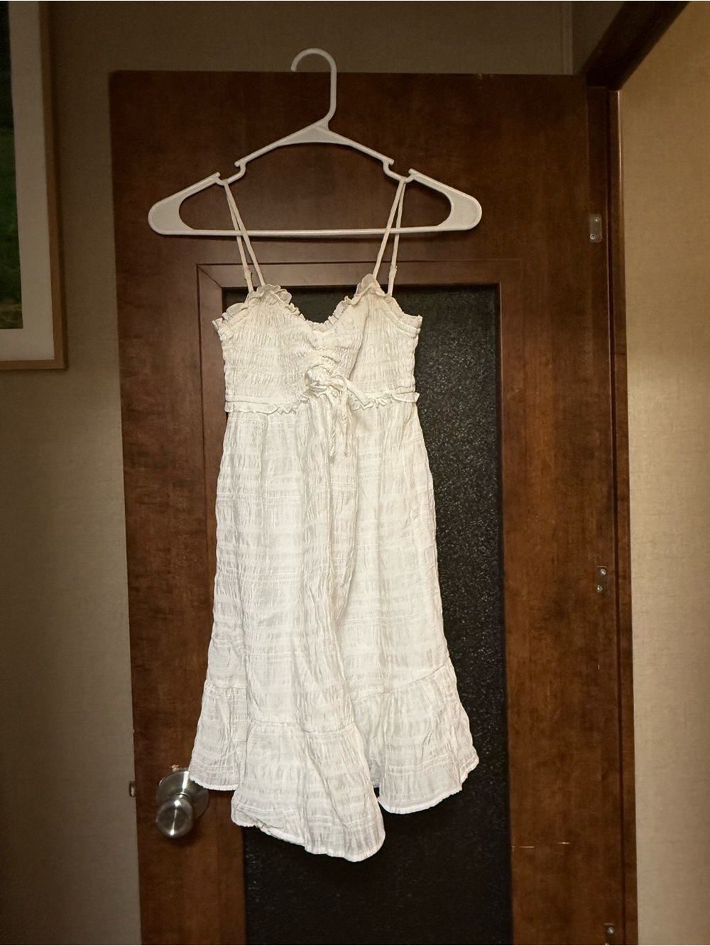 RSQ White Smocked Spaghetti Strap Dress